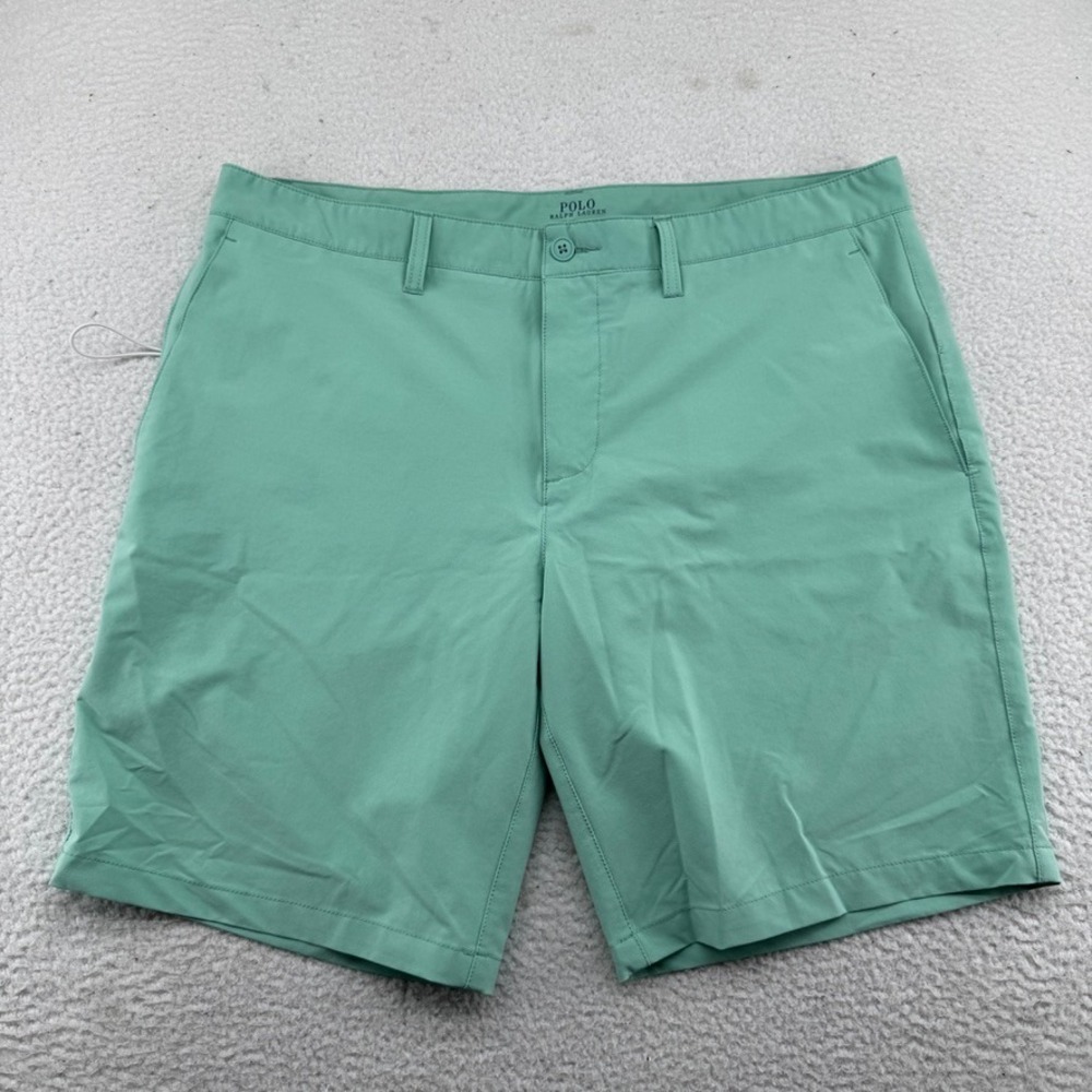 Polo Ralph Lauren Swim Trunks Mens 36 Turquoise Green Hybrid Shorts Belt Loops